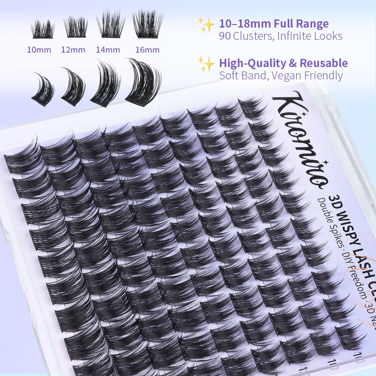 False Eyelash Clusters Spike Lash Extensions Black - Bold Volume & Reusable