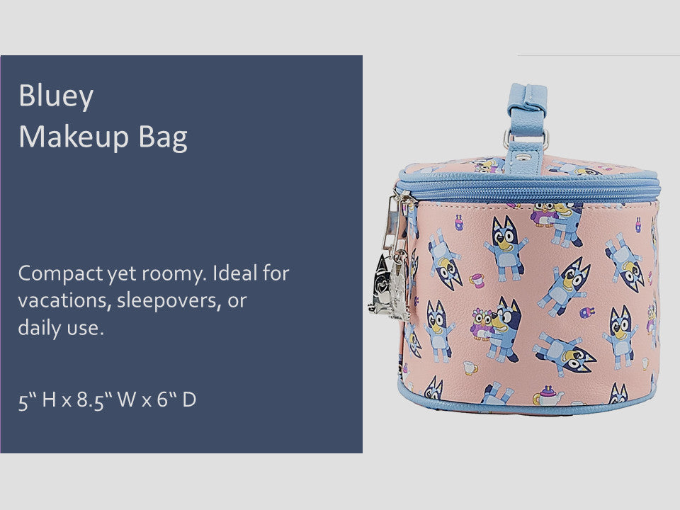 Bluey Makeup Bag Organizer Travel Toiletry Bag - Durable & Easy to Clean