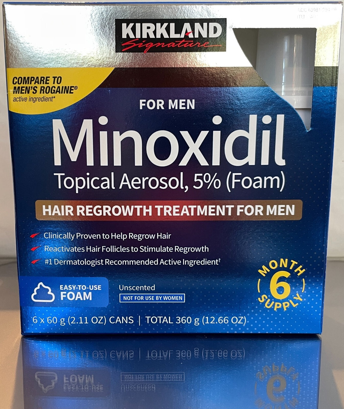 Minoxidil 5% Foam Hair Regrowth Treatment for Men, 12-Month Supply
