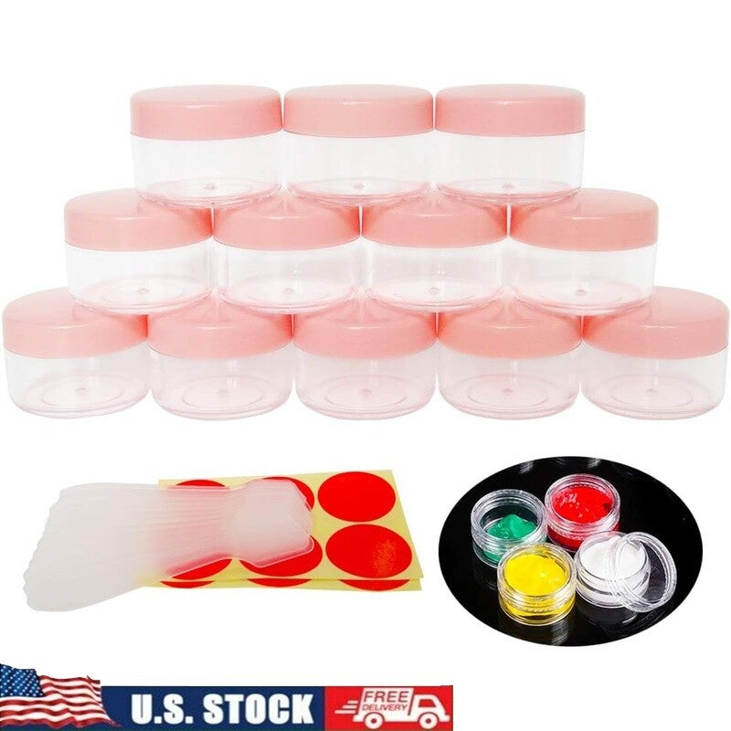 15g Empty Plastic Jars with Screw Lids for Makeup Samples and Storage - 12 Pack