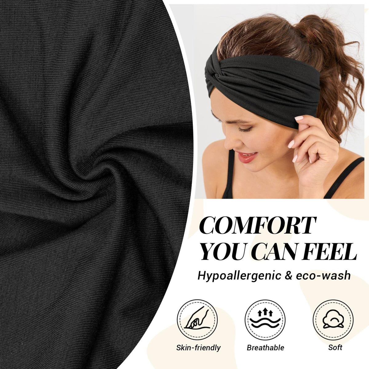 Tumurup Headbands for Women's Hair, Wide Hair 1 Count (Pack of 4),