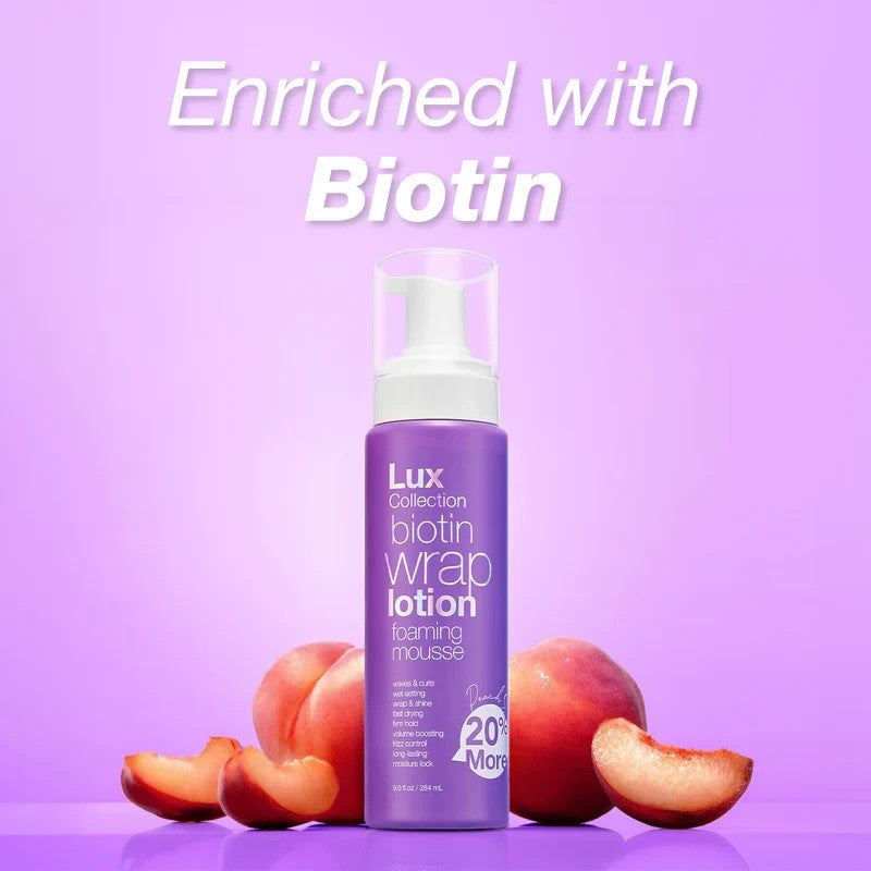 Keratin Foaming Hair Lotion Mousse 9.6oz - Biotin Peach
