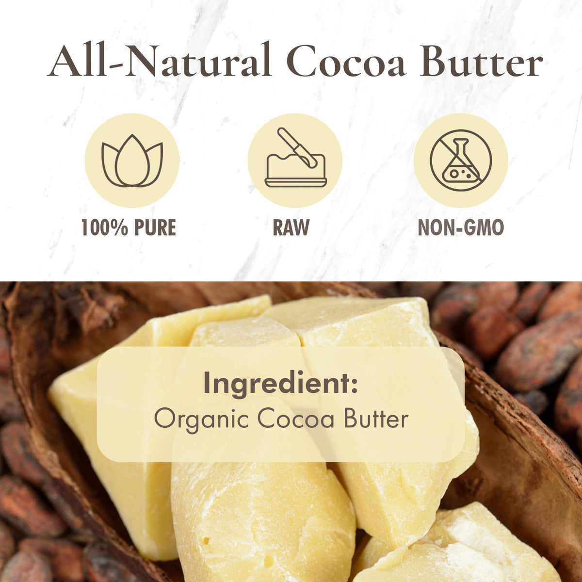 Raw Organic Cocoa Butter – Pure, Unrefined