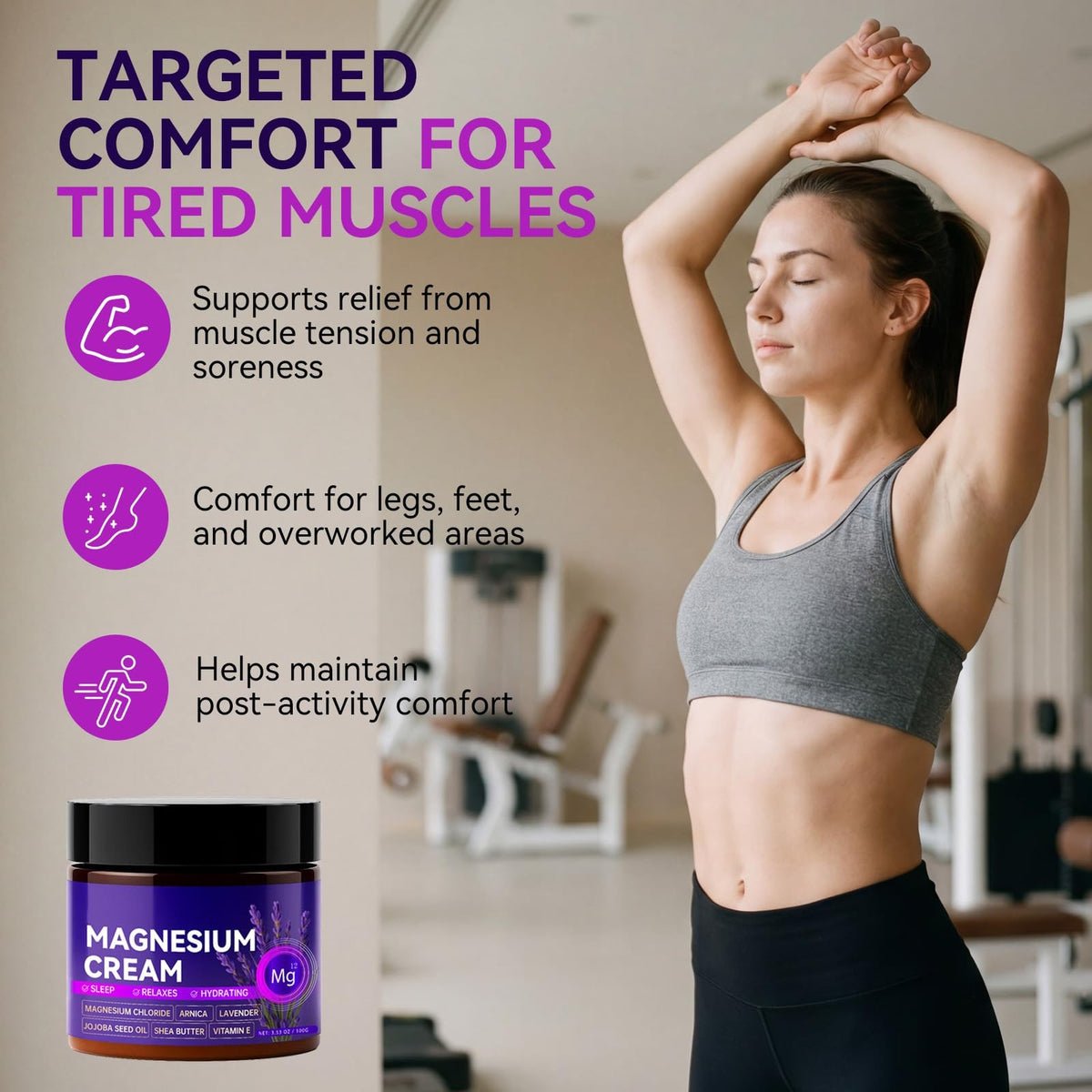 Magnesium Cream for Sleep & Muscle Relief - 3.53 oz