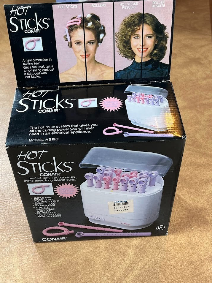 Vintage Conair 80s Hot Sticks Travel Hot Rollers - Flexible Bendable, NEW