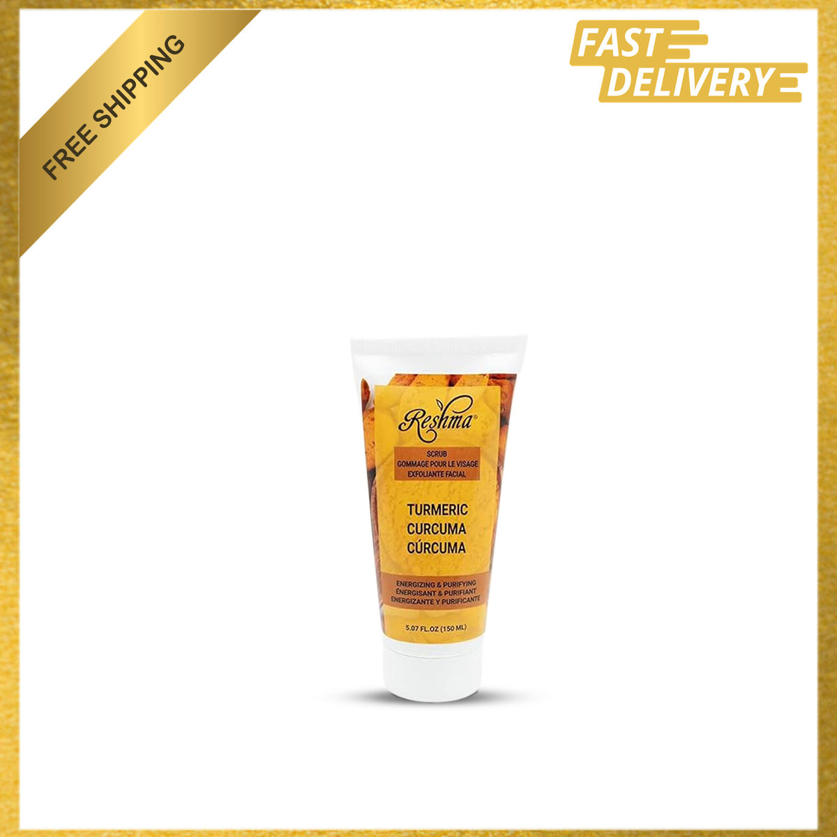 Turmeric Face and Body Scrub, Gentle Exfoliant Hydrating Cleanser