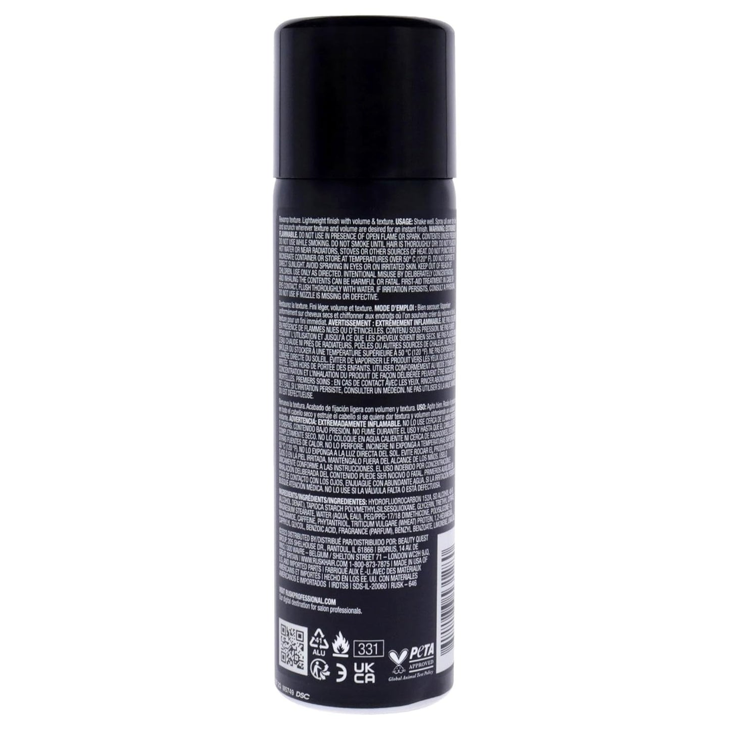 Rusk Dry Texture Spray - Adds Volume & Lift - 8oz Unisex Hair Finishing