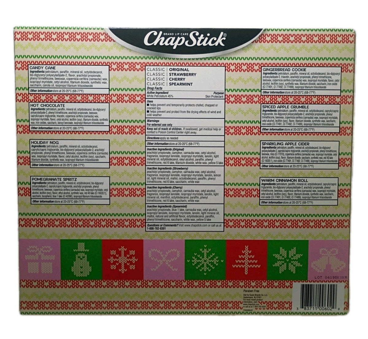 Holiday Lip Balm Gift Set - 12 Flavors Christmas Advent Calendar