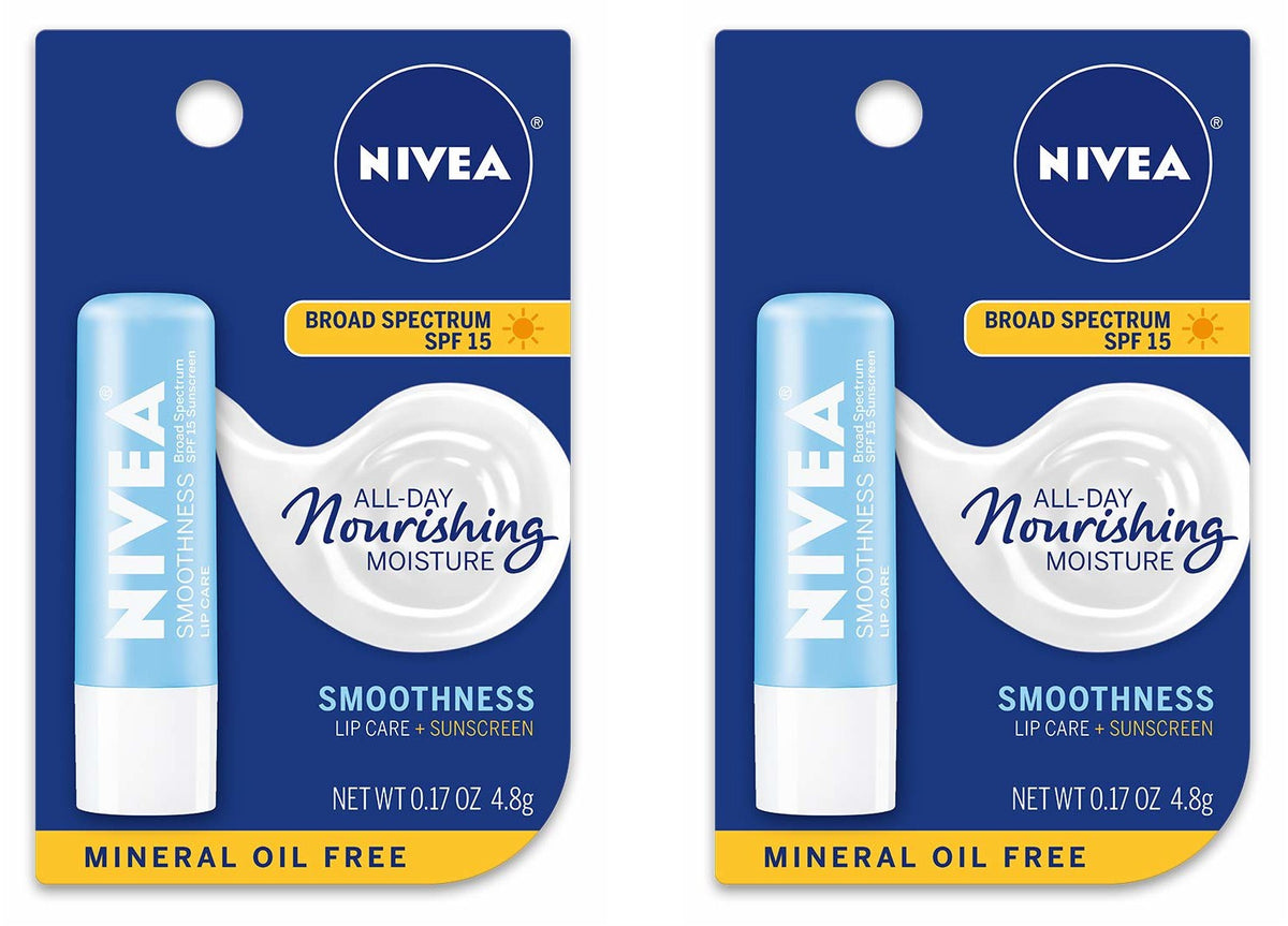 Nivea Lip Care SPF 15 - Shea & Jojoba Enriched Moisturizer 0.17 oz, 2 Pack