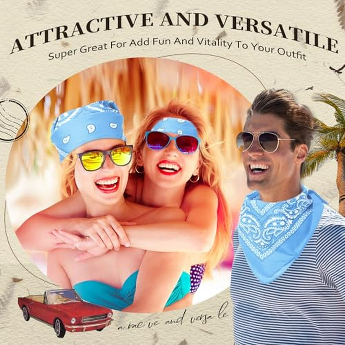 Sky Blue Polyester Bandanas Bulk Pack - 12 Pieces for Women & Men
