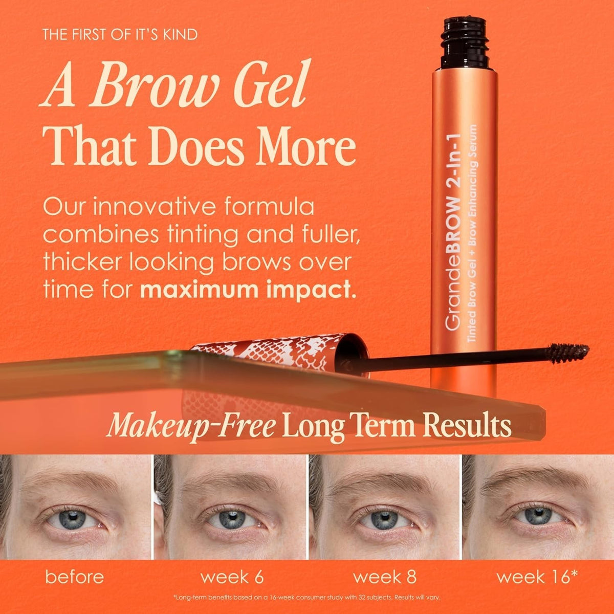 2-in-1 Brow Gel and Enhancing Serum for Thicker, Natural-Looking Brows - Auburn