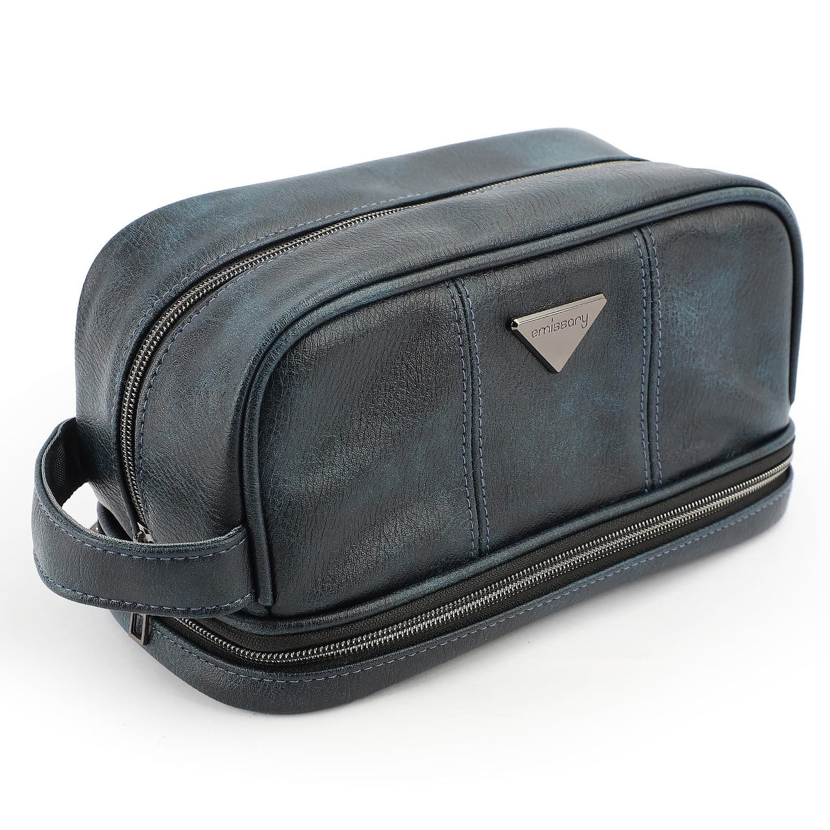 Water-Resistant Leather Travel Toiletry Bag for Men – Dopp Kit Organizer