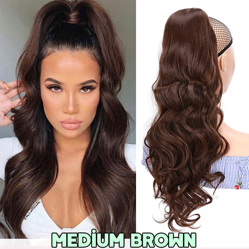 Big Curly Synthetic Ponytail Extensions 200g Thick Clip-In Hair Piece
