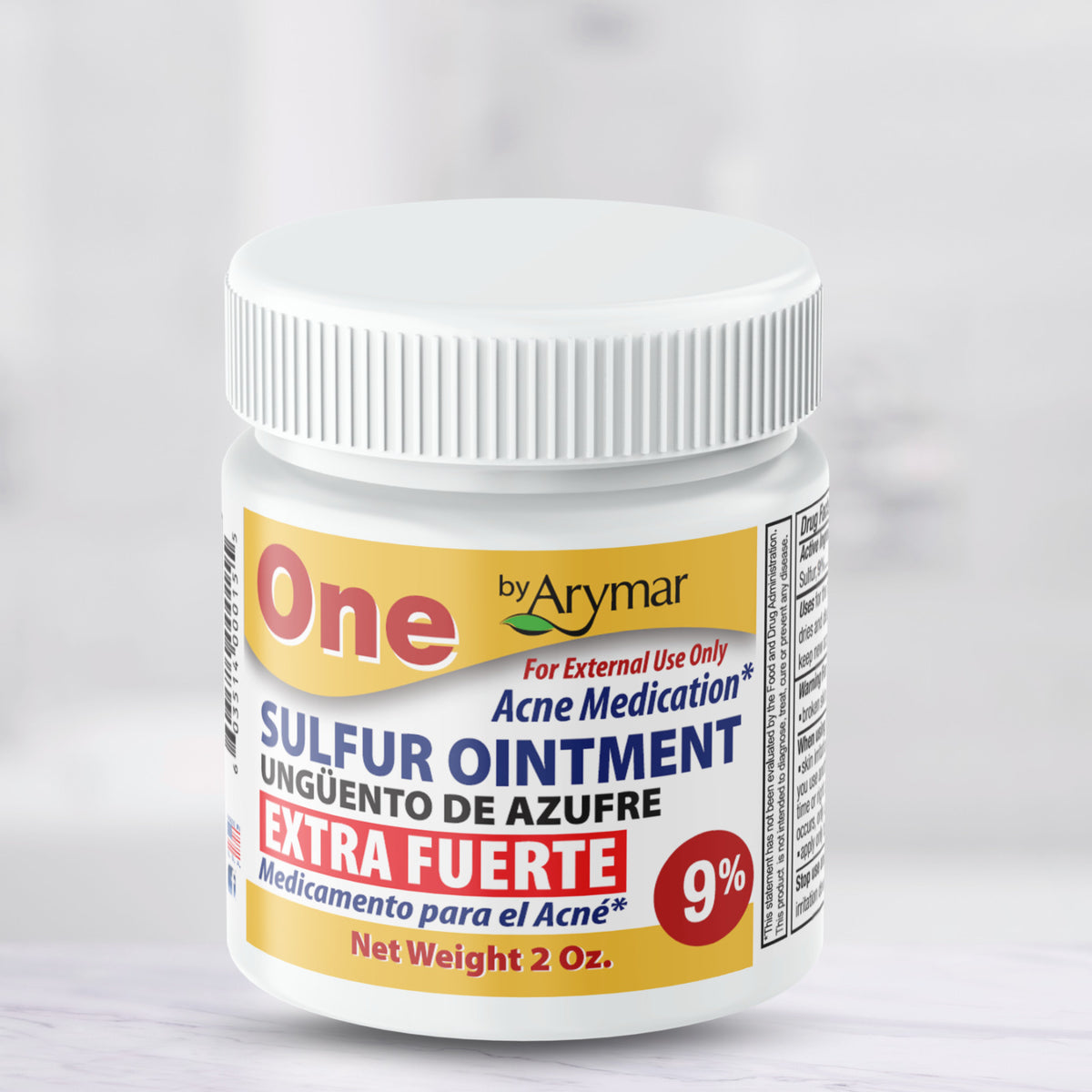 Sulfur Ointment 9% for Acne Treatment and Skin Care - 2 oz