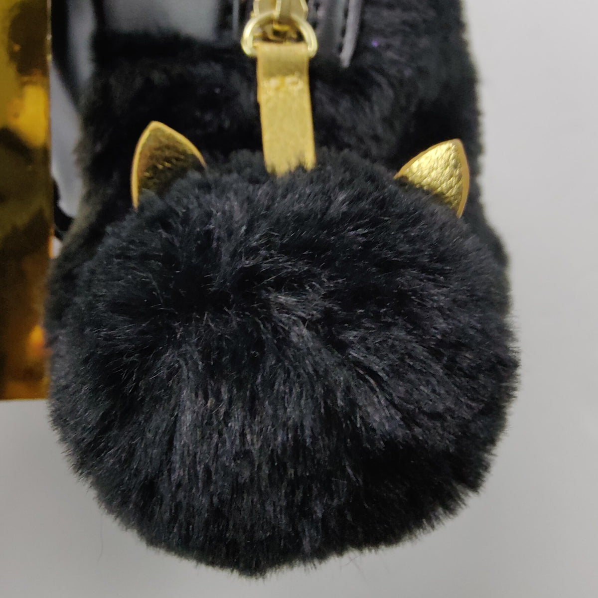 Mini Black Cat Backpack Bag - Faux Fur Accessory NWT