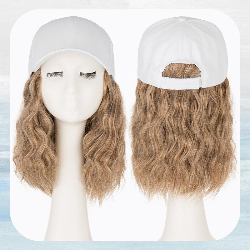 Baseball Cap with Hair Extensions - Wavy & Straight Human-Like Hairpiece