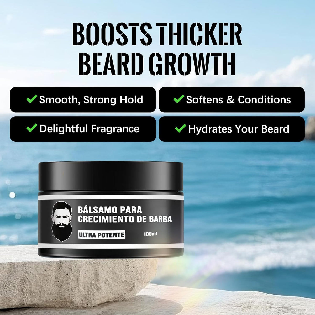 Men's Beard Growth Stimulator - Fuller, Thicker Beard Support