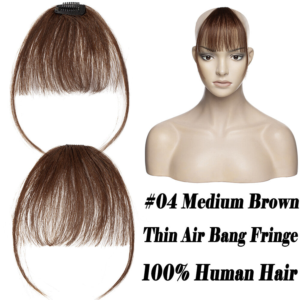 Human Hair Clip-In Bangs Topper with Remy Hair for Natural Look
