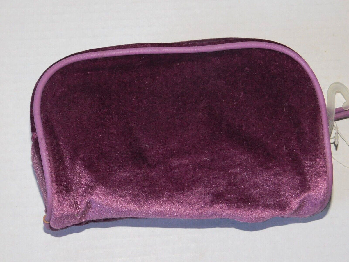 Purple Velvet Makeup Pouch - Small Travel Cosmetic Bag for Women