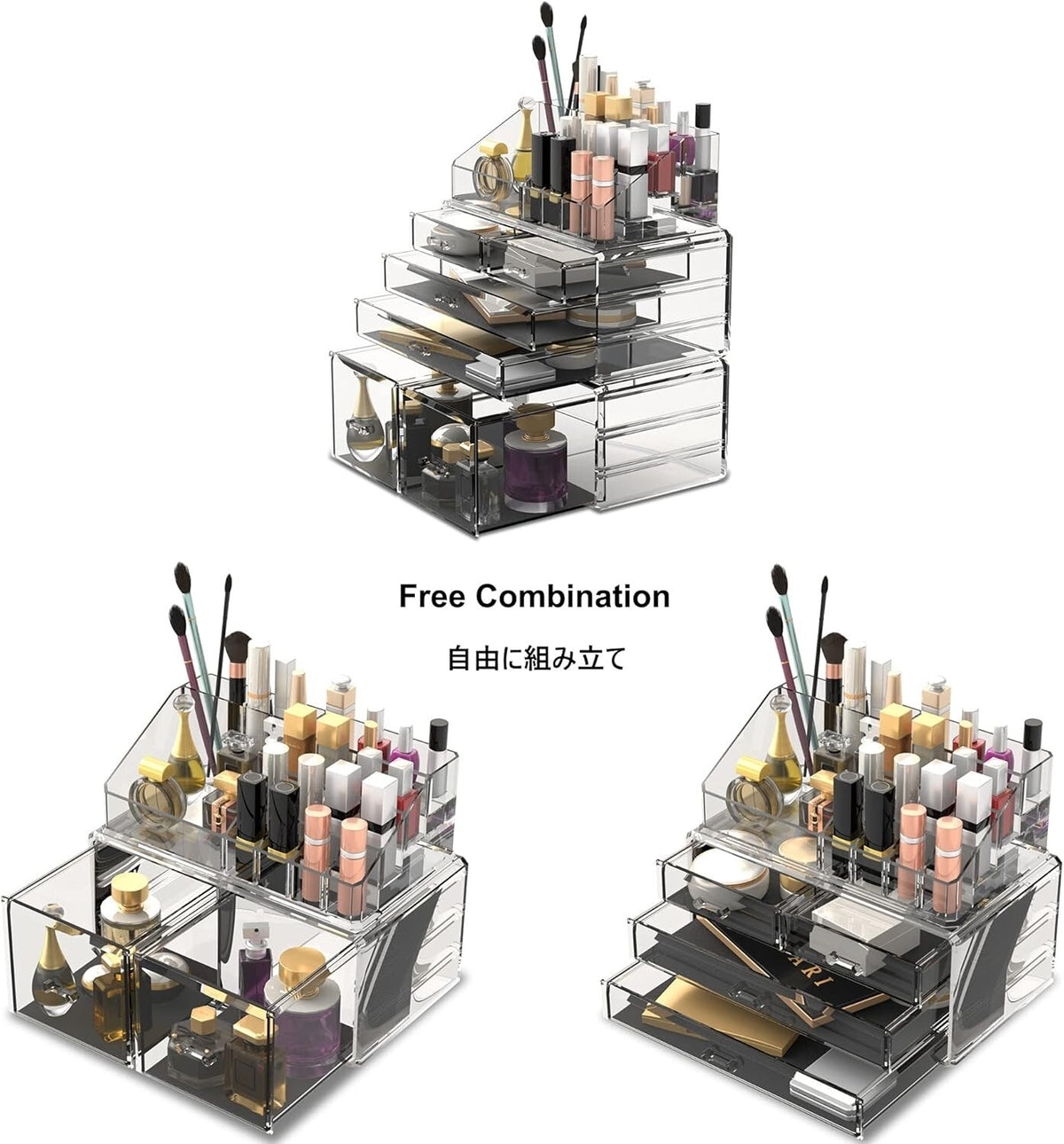 Clear Makeup Organizer with 6 Drawers & Compartments - Vanity Storage Solution