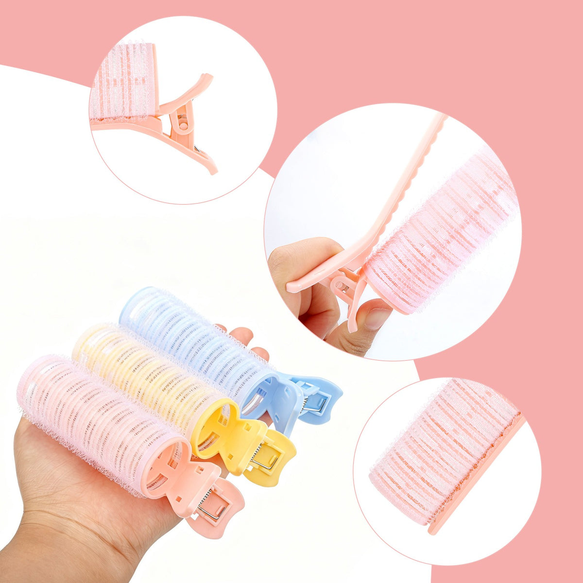 Heatless Hair Curlers Set - Reusable Self-Grip Rollers for Natural Curls & Volume