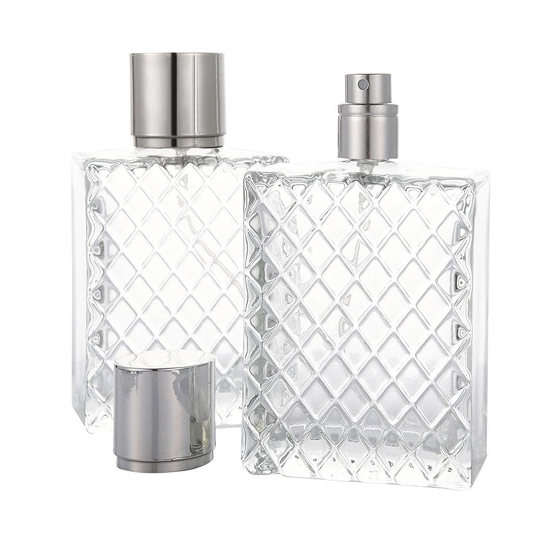 Large 100ml Clear Glass Refillable Perfume Spray Bottle with Fine Mist Atomizer