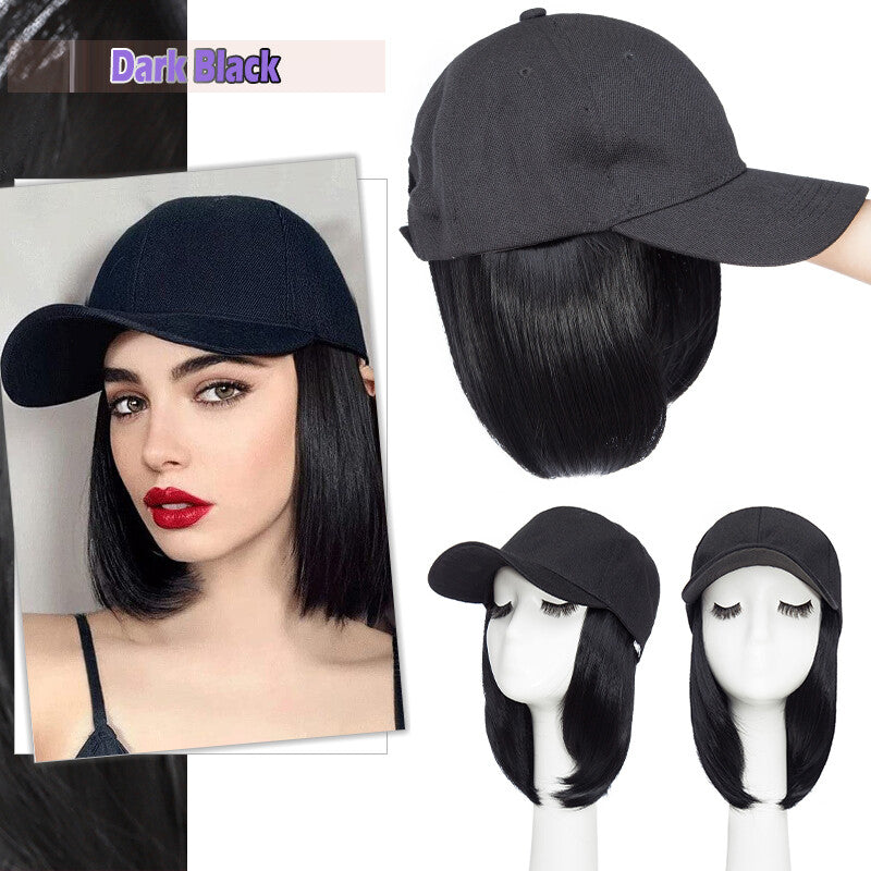 Adjustable Baseball Cap Wig with Hair Piece - Short Long Synthetic Hair