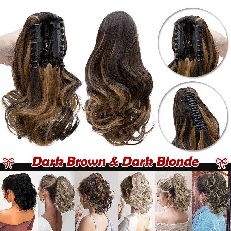 30-Inch Fluffy Ponytail Hair Extension with Claw Clip - Straight & Wave Styles