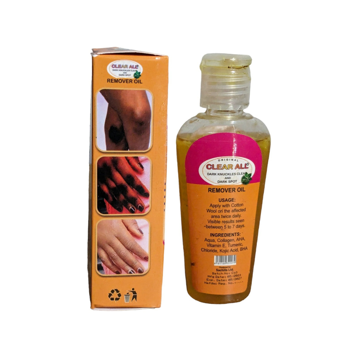 Turmeric Dark Spot Remover Oil for Knuckles & Skin Brightening - Clear All
