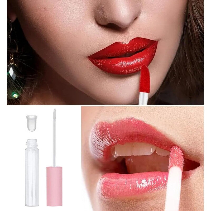 3 Pack 10ml Clear Refillable Cosmetic Tubes with Wands - Leak-Proof Makeup Containers