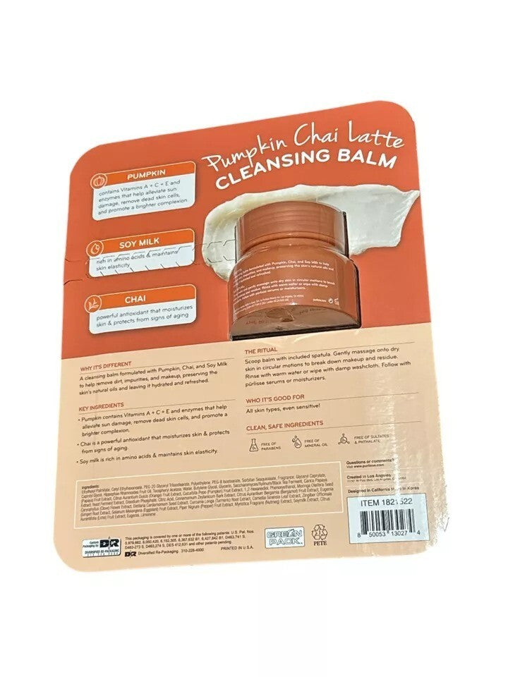 Pumpkin Chai Latte Cleansing Balm with Travel Size - Nourishing Facial Cleanser