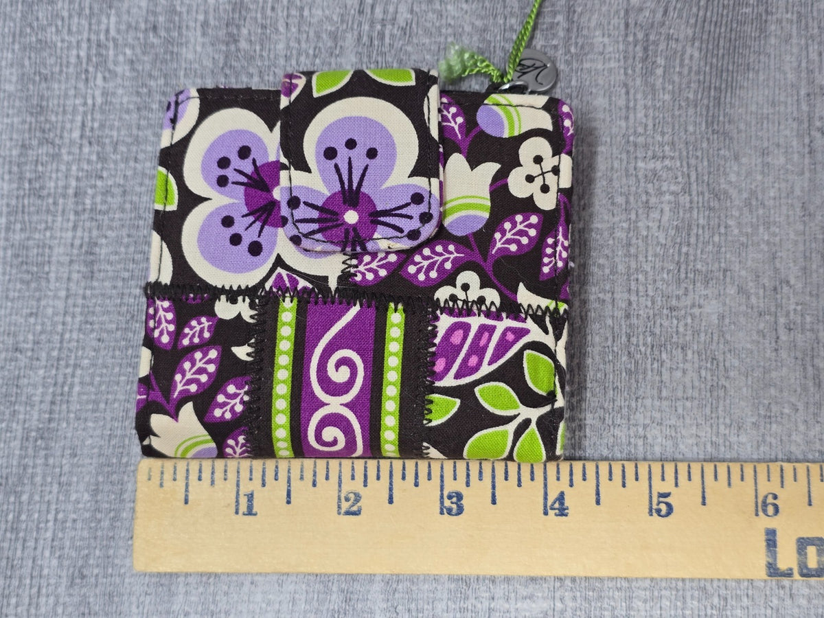 Vera Bradley Plum Petals Wallet - Card & Coin Holder, 5.5 x 4 Inches