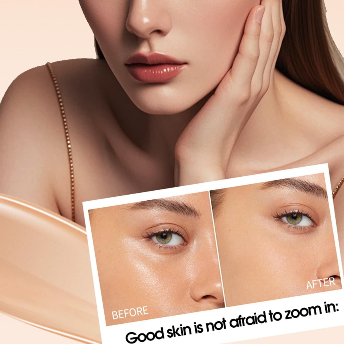 Dual-Ended Foundation and Concealer Stick with Brush for Easy Makeup Touch-Ups