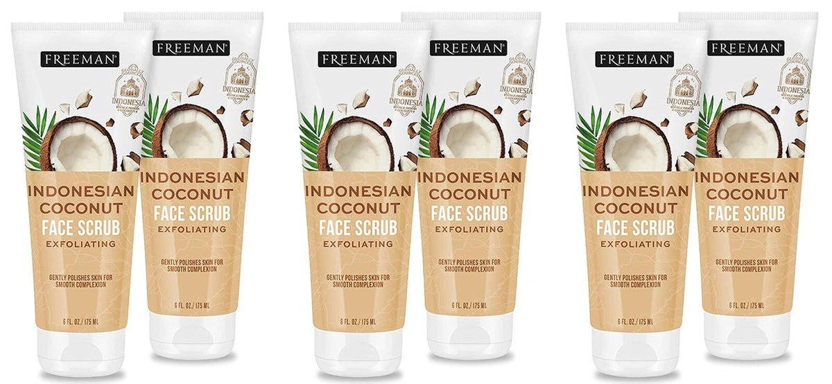 Unisex Coconut Face Mask & Exfoliating Scrub Bulk Pack - 6 oz, 6 Pack