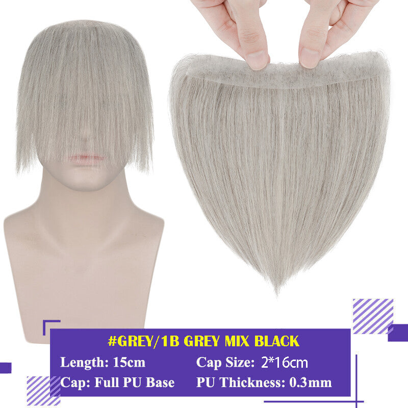 Human Hair Toupee for Men Receding Hairline - Skin PU Base & Natural Look