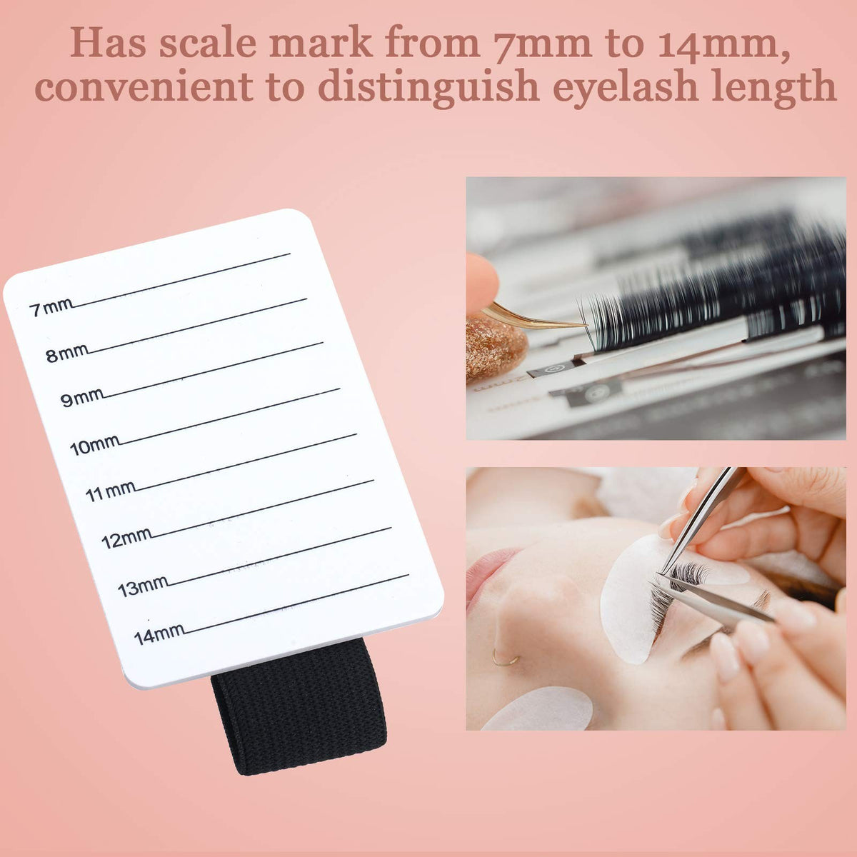 Eyelash Extension Hand Plate with Detachable Elastic Straps - 6 Pack, Black