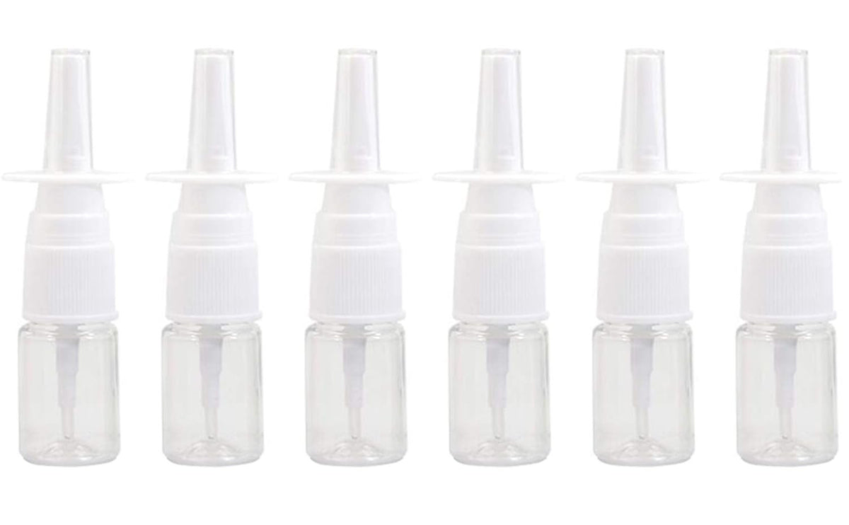 12 Pack Portable 5ml Plastic Nasal Spray Bottles - Refillable Fine Mist