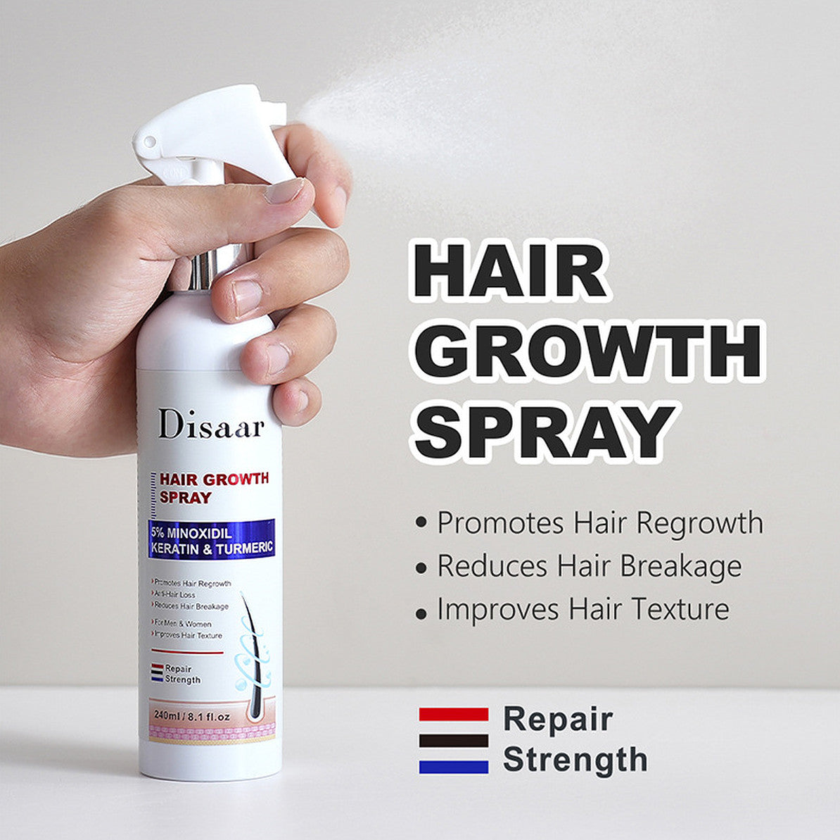 Disaar Beauty Hair Growth Spray Rosemary Castor Argan Anti-Hair Loss