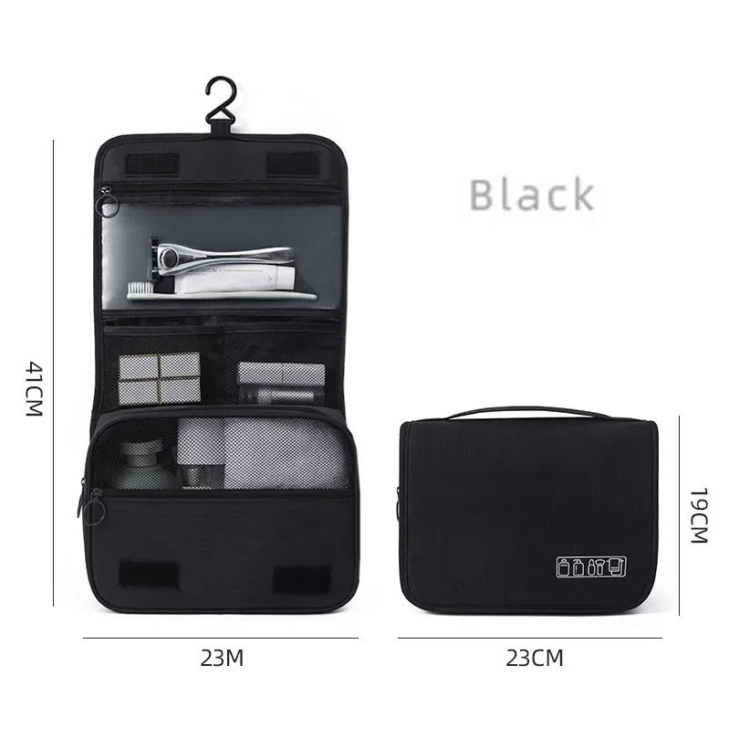 Hanging Travel Toiletry Bag Organizer with Oxford Fabric, Unisex Cosmetic Pouch