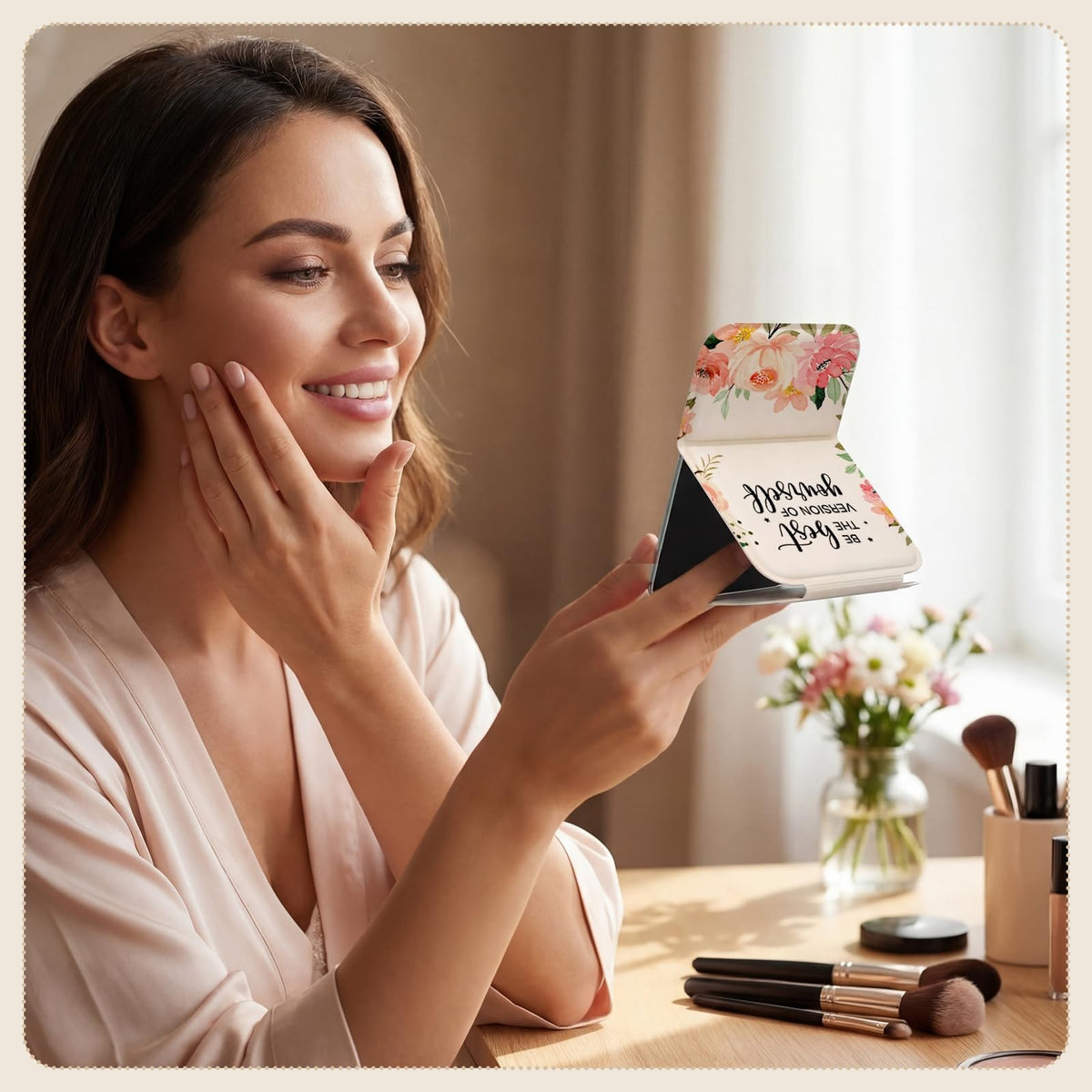 12-Pack Portable Floral Compact Mirrors for Women - Gift Set