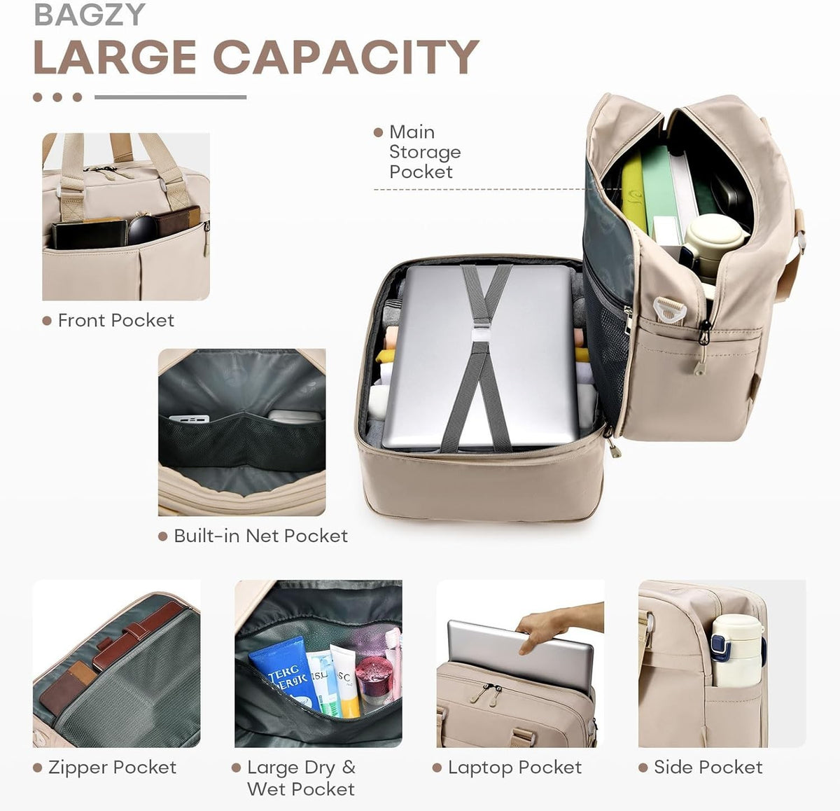 Expandable Under-Seat Travel Bag 20L-30L for Airplanes Stylish Durable