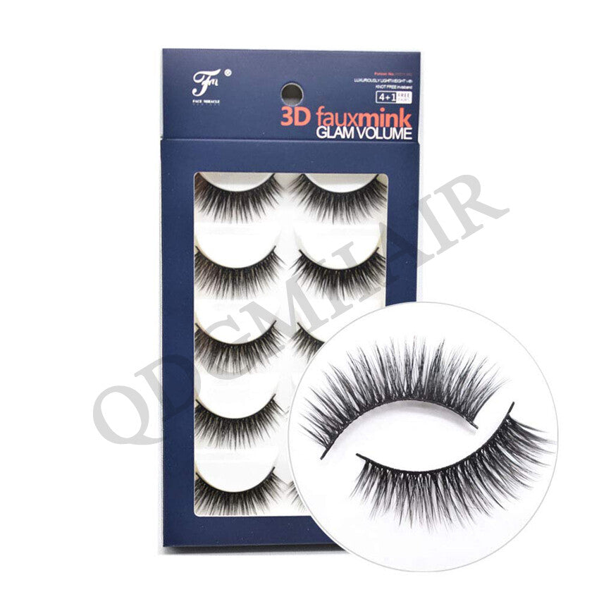 3D Mink False Eyelashes Long Thick Wispy Fluffy Strip Lashes 5 Pairs