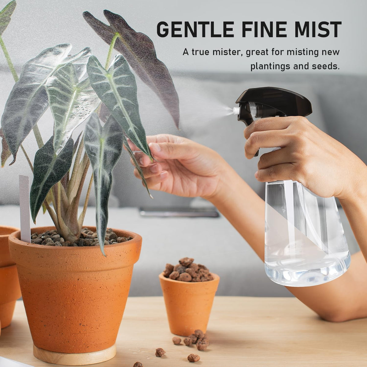 16oz Fine Mist Spray Bottle Pack for Gardening, Hair & Cleaning