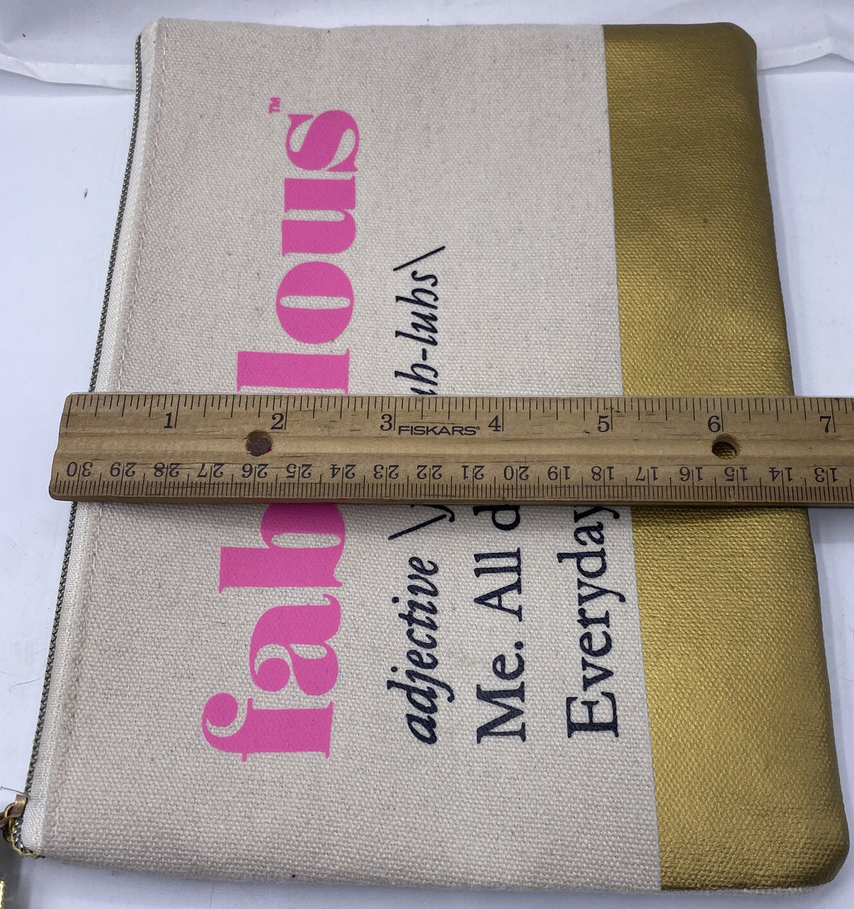 Medium Canvas Makeup Toiletry Bag with Wristlet - Water Resistant Travel Organizer
