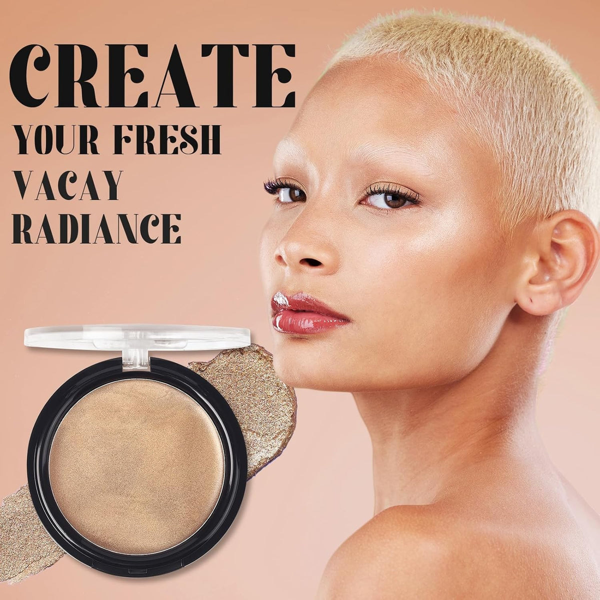 Cream Bronzer Palette for Face & Body - Natural Sun-Kissed Glow, 4 Shades