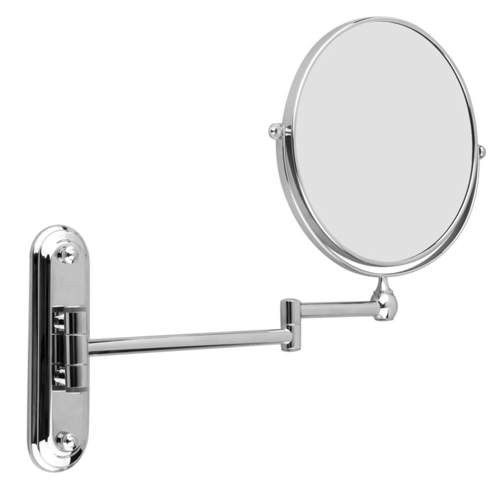 Extending 8-Inch Double-Sided Wall-Mount Makeup & Shaving Mirror with 10X Magnification