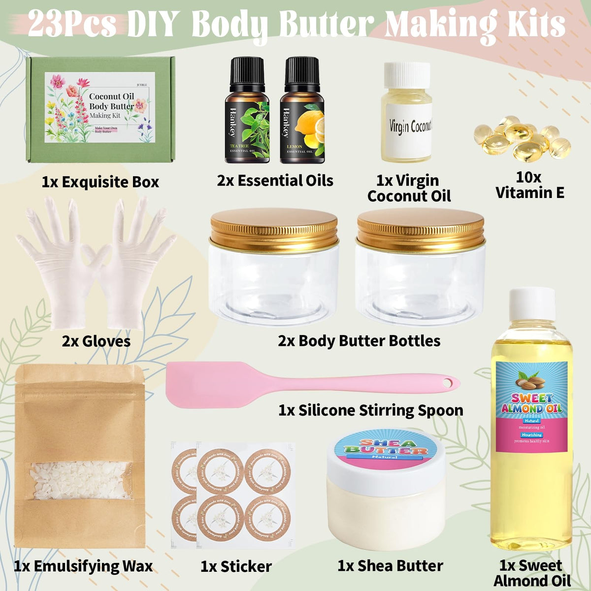 DIY Shea Body Butter Making Kit with Coconut Oil & Essential Oils