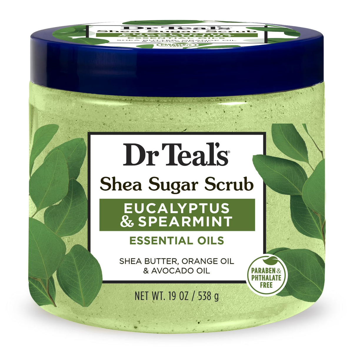 Dr Teal's Shea Sugar Body Scrub Eucalyptus and Spearmint, 19 oz -