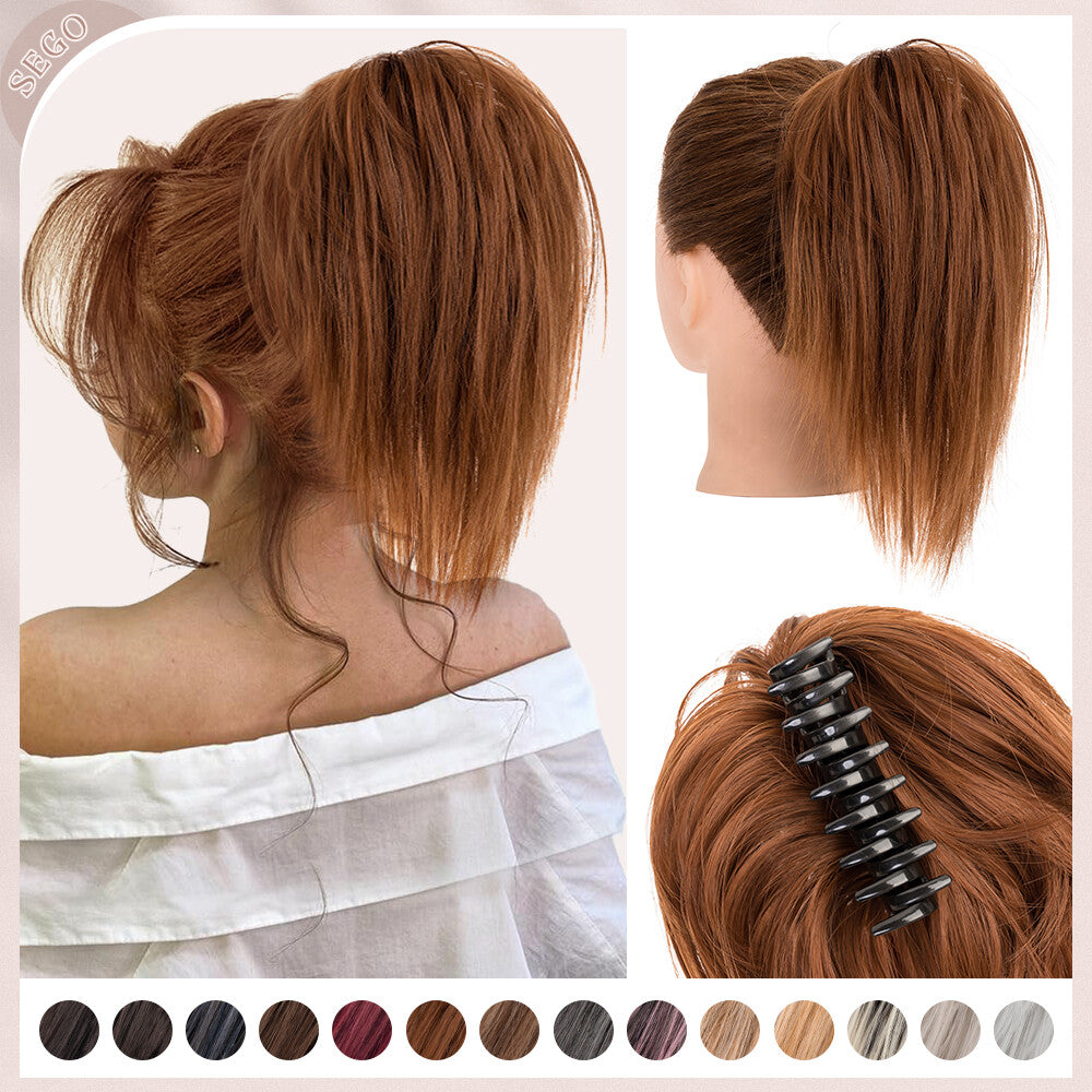 Thick Messy Bun Hair Piece with Scrunchie & Claw Clip - Hair Extensions, Updo Accessory