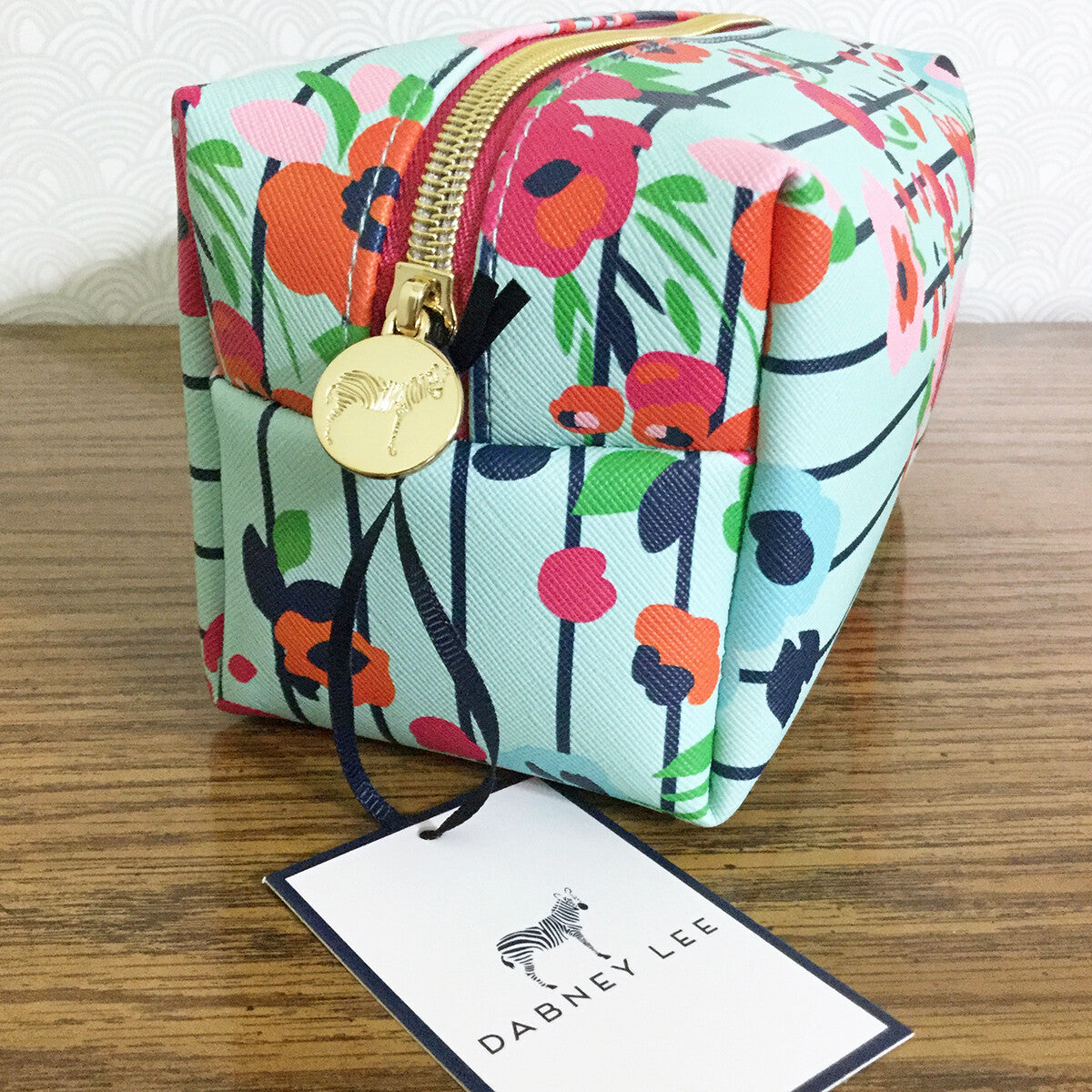 Dabney Lee Floral Stripe Cosmetic Bag – Travel Makeup & Toiletry Organizer
